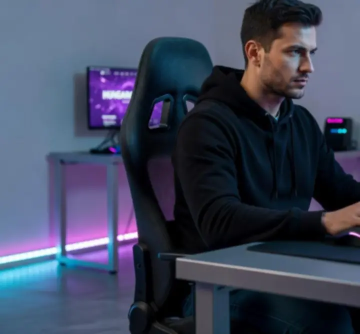 Felnőtt játékos biztonságos online platformon játszik