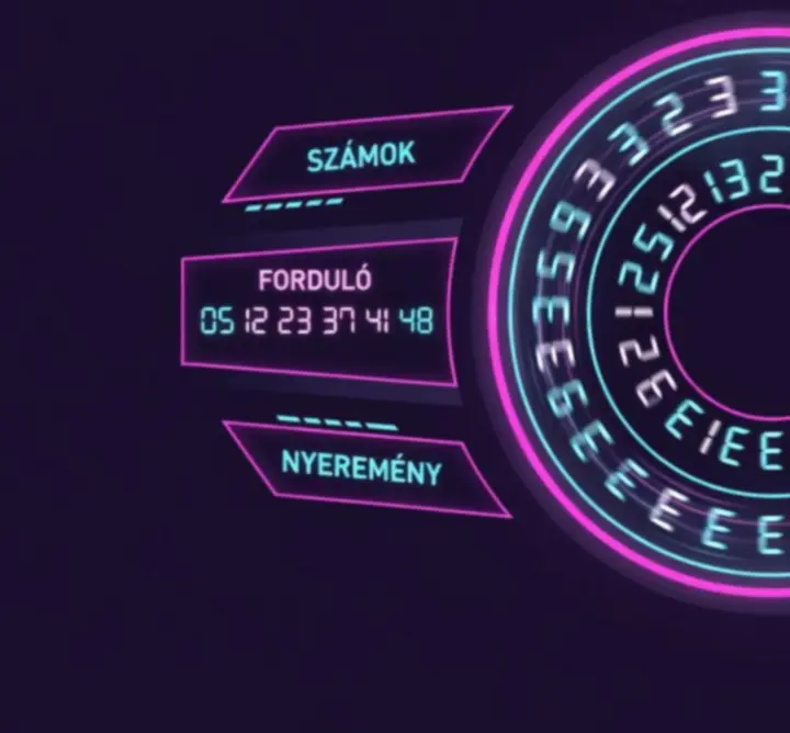 Sötét háttérű számforgató játék illusztráció